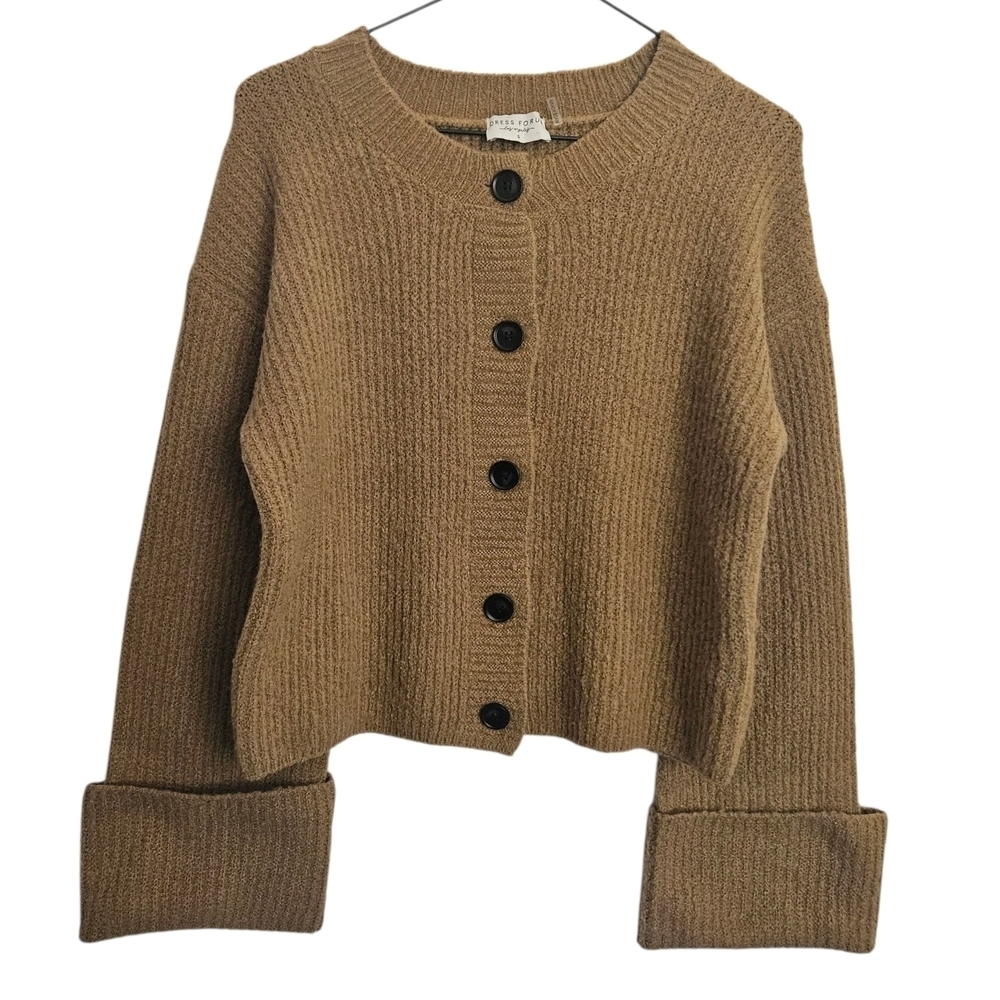 Dress Forum Tan Sienna Button Down Cardigan Size S